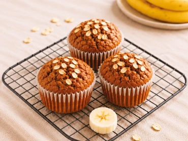 Muffins de banana y avena